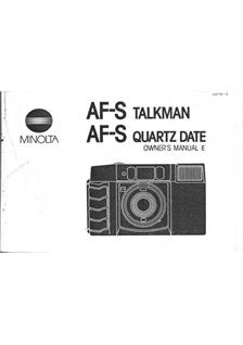 Minolta AF-S manual. Camera Instructions.